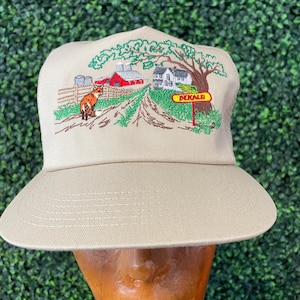 Chapeau vtg DEKALB TRUCKER FARMER des années 70// casquette amusante ambiance estivale camion de plage style vintage k produits de collection se fanent bon état fabriqué aux Etats-Unis