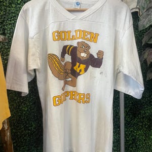 vtg MINNESOTA GOLDEN GOPHERS Raglan // 90er Universität College Football Hockey Retro Vintage Junioren Stil Sport Medium Maskottchen Grafik
