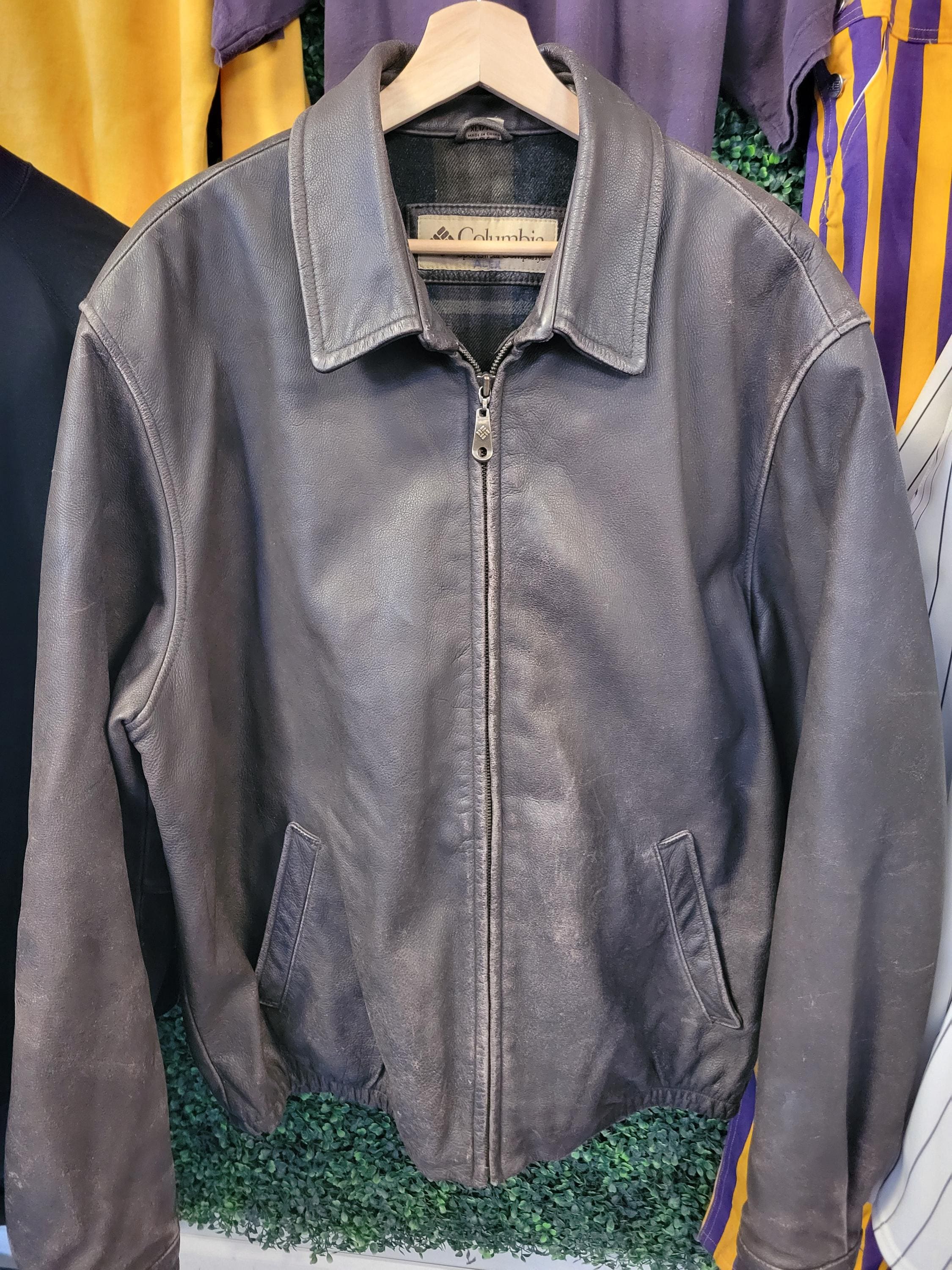 Columbia Leather Jacket - Etsy UK