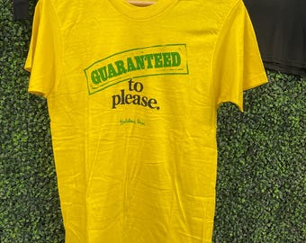 vtg 80s HOLIDAY INN RETRO Tee Medium // yellow t-shirt humorous gift novelty vintage motel souvenir hotel tourist vacation road trip funny