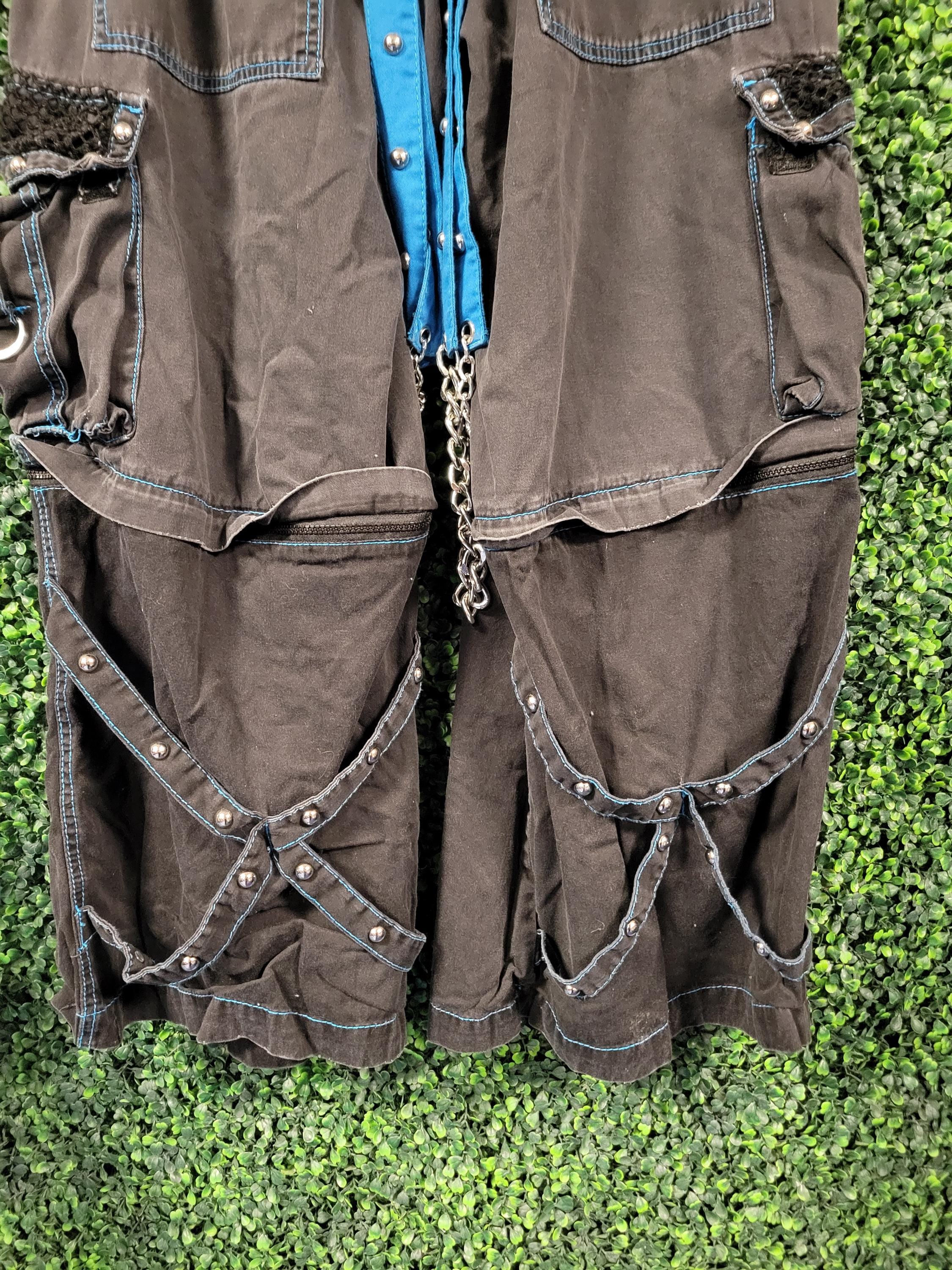 Vtg 90s TRIPP NYC RAVE Pants 30 // Vintage Chains Teal Goth Emo 