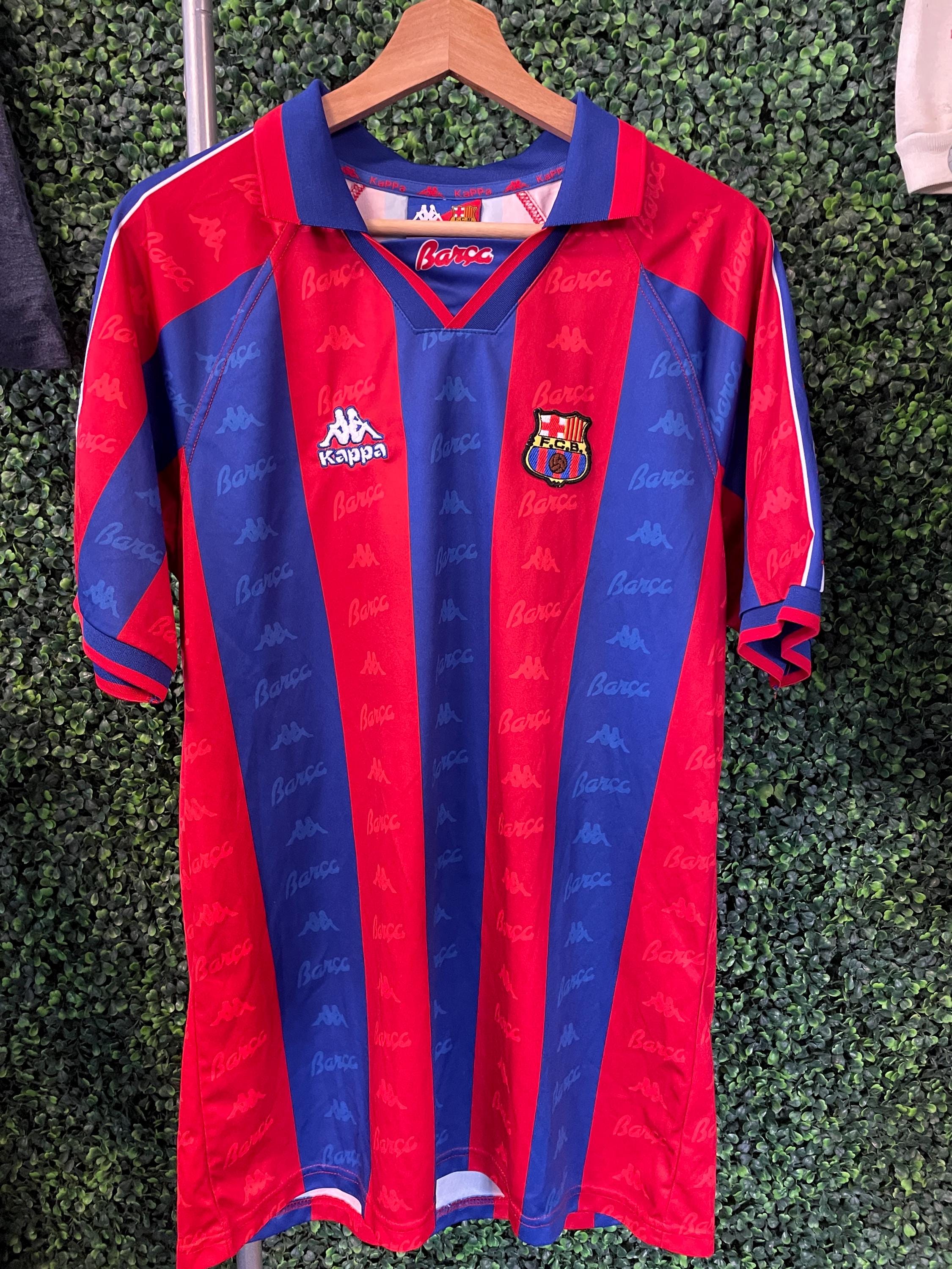 Vtg 90s KAPPA Fc BARCELONA SOCCER Jersey // Vintage Red and Blue