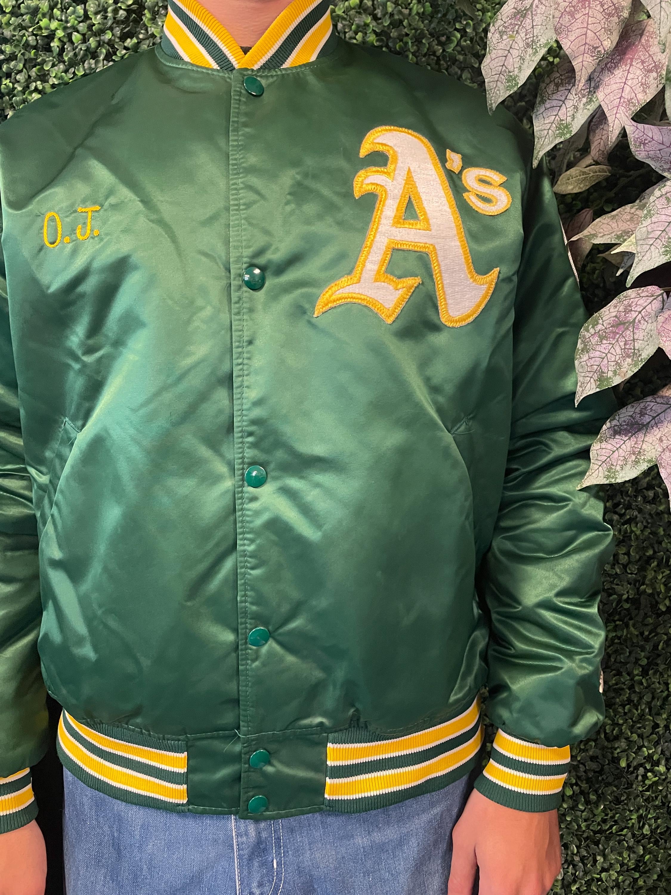 Vtg 90s Starter OAKLAND A's BASEBALL SATIN Jacket // Vintage