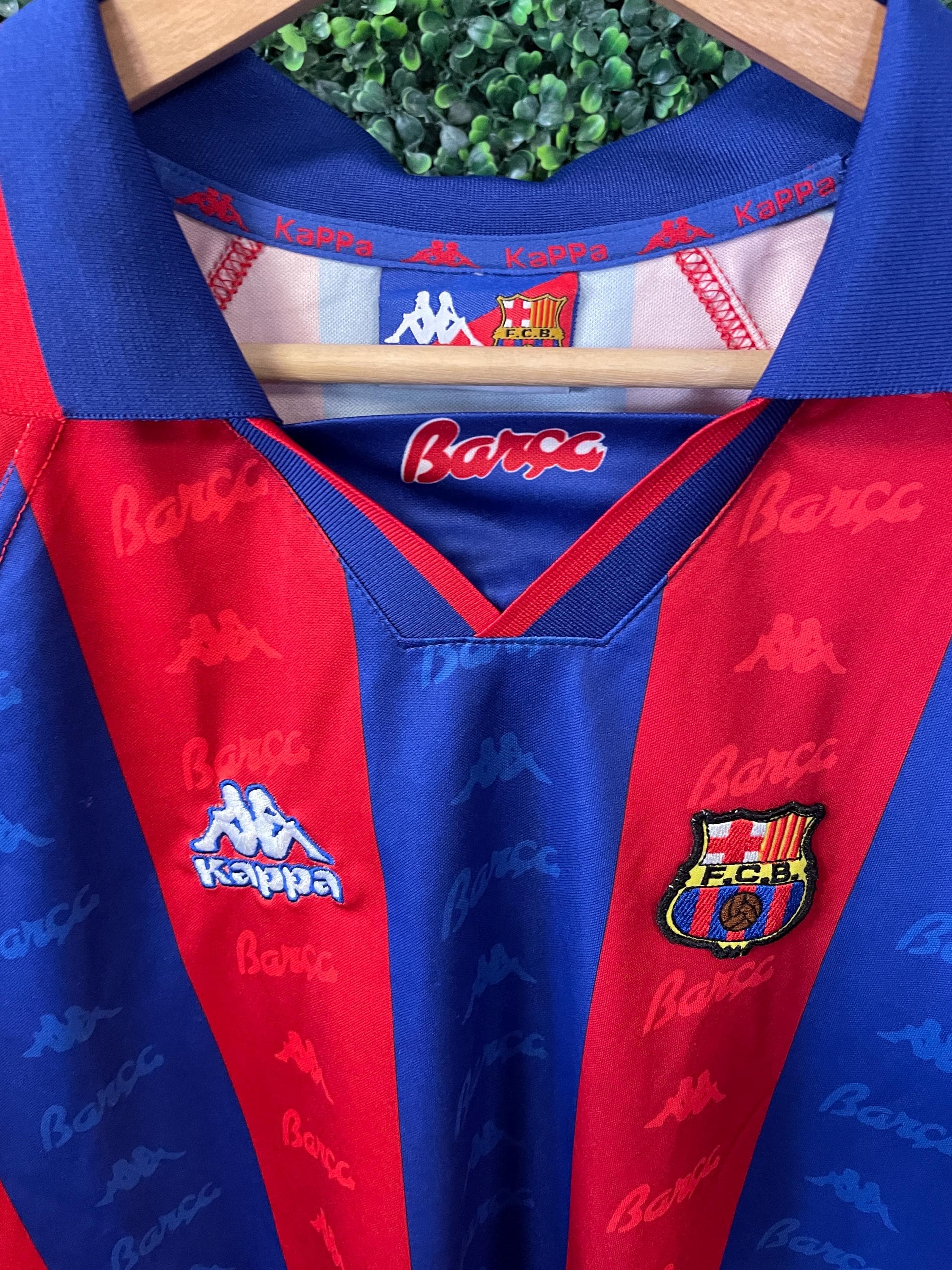 Vtg 90s KAPPA Fc BARCELONA SOCCER Jersey // Vintage Red and Blue