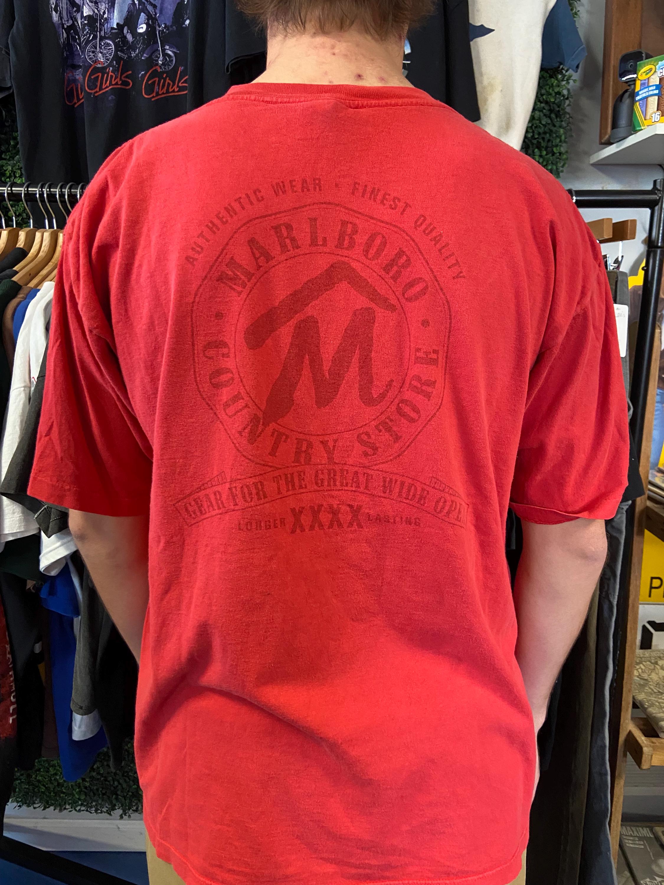 Vtg 90s MARLBORO POCKET LOGO Tshirt Large // Vintage Cool