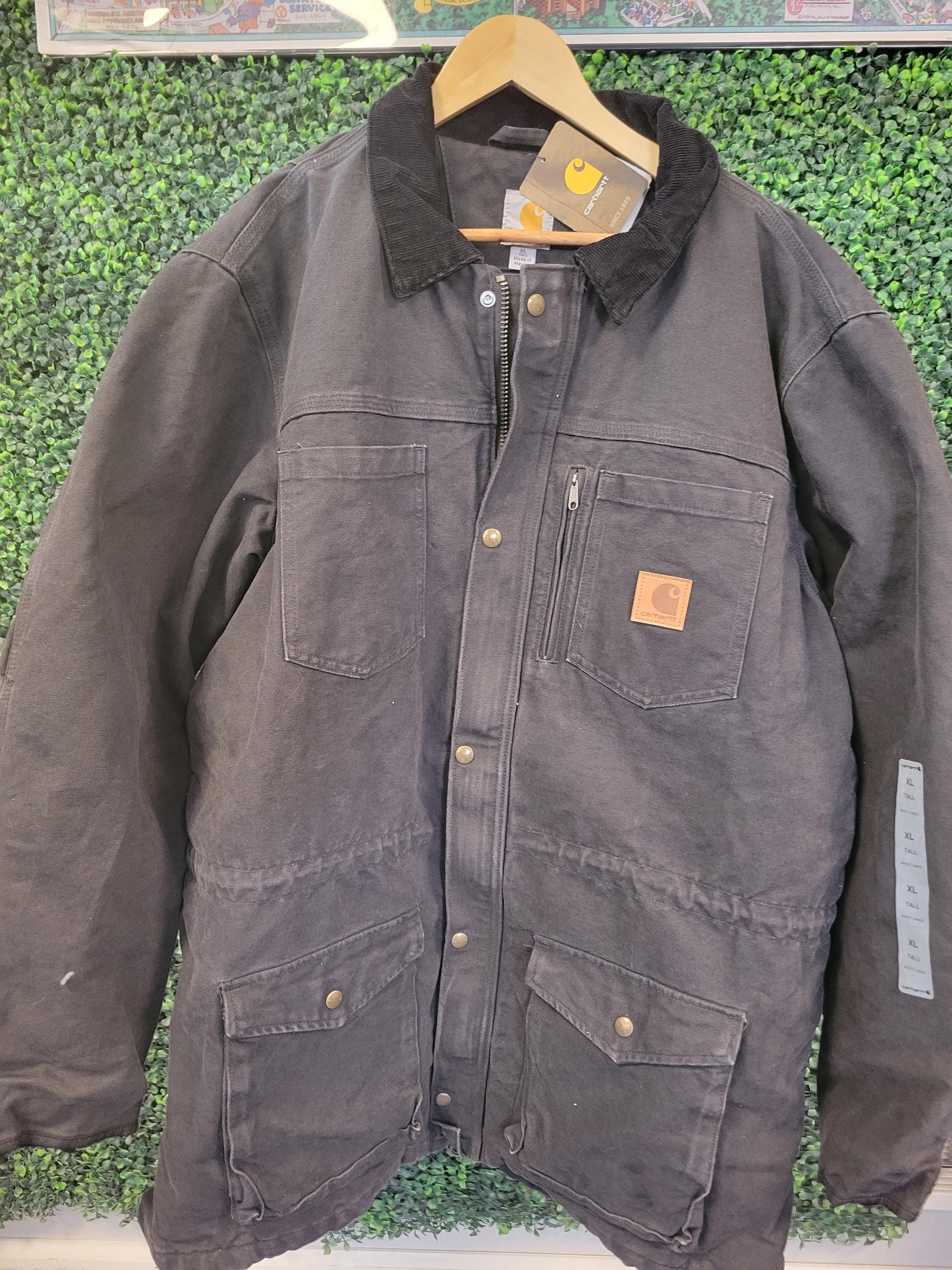 Vtg Y2K CARHARTT 101883 001 JACKET XLT // Grey Deadstock Canvas
