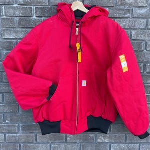 Carhartt レッド フード付きジャケット Lサイズ Carhartt red jacket - Etsy 日本