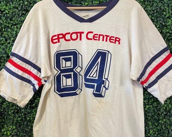 Camiseta vintage DISNEY EPCOT CENTER extragrande // algodón blanco, estampado multicolor, Disneyland Disneyworld, corte regular, camiseta retro con ribetes, años 70 y 80