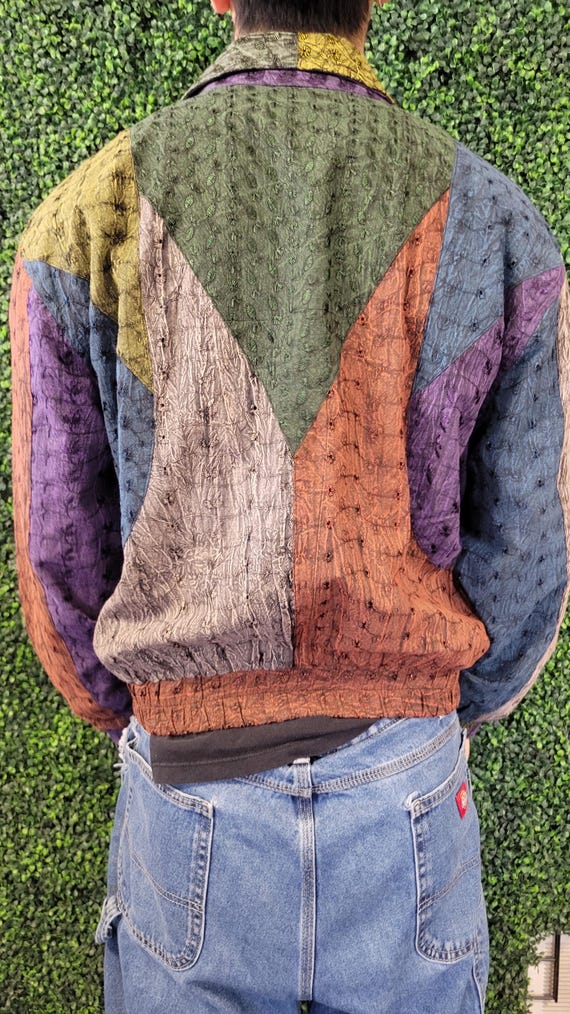 vtg MULTICOLOR HIPPIE PATCHWORK Jacket Medium // … - image 4