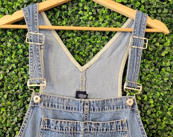 vtg 90s GAP LIGHT DEMIN Overalls xl // cotton farmer spring cute button jumper romper shorts baggy basic causal cute utility streetwear