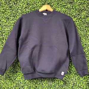 Sweatshirt Vintage Russell Athletic Taille S – Coupe Boxy, Noir, Occasion En Très Bon état