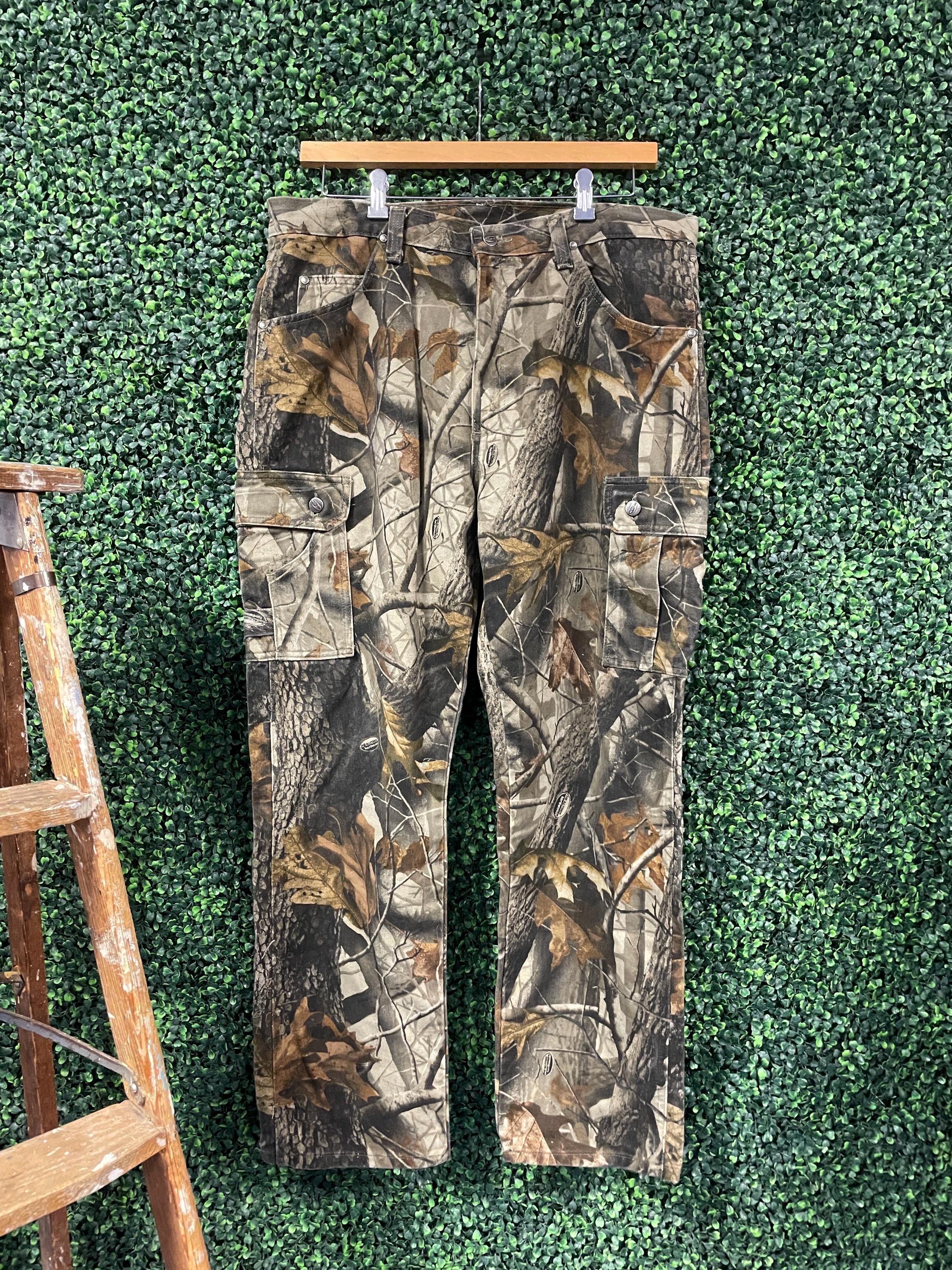 Vtg REALTREE CAMO CARGO Pants 38 // Cotton Canvas Dark Mossy Oak