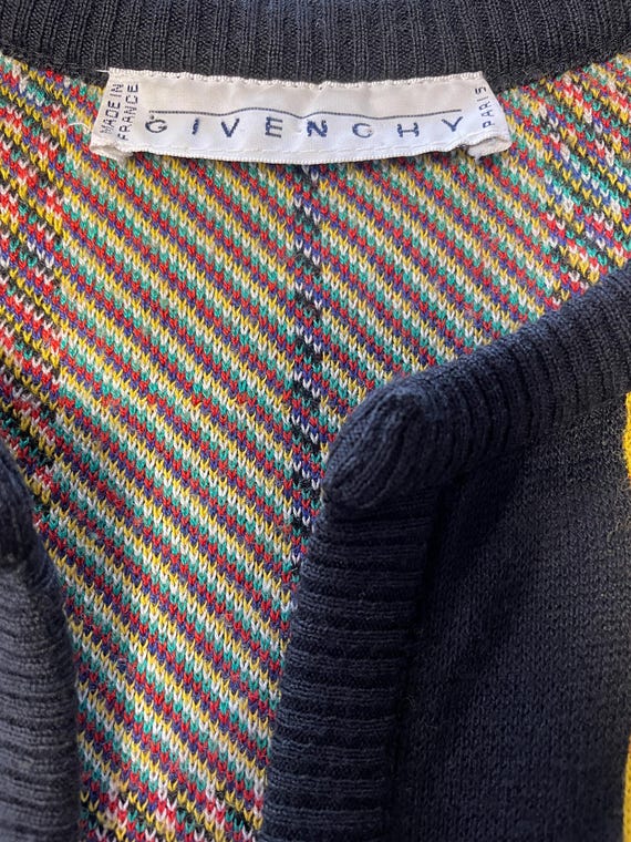 vtg GIVENCHY PATTERNED RAINBOW Sweater Cardigan /… - image 4