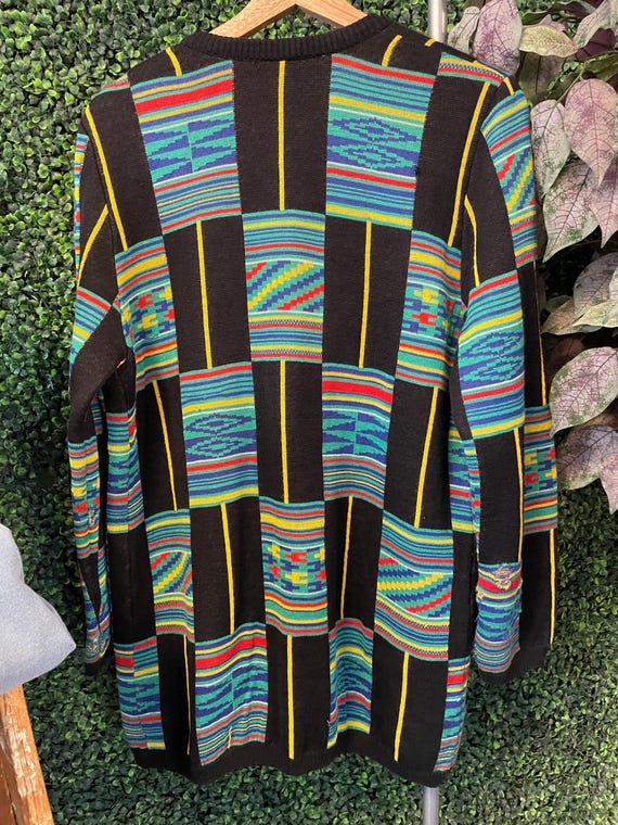 vtg GIVENCHY PATTERNED RAINBOW Sweater Cardigan /… - image 2