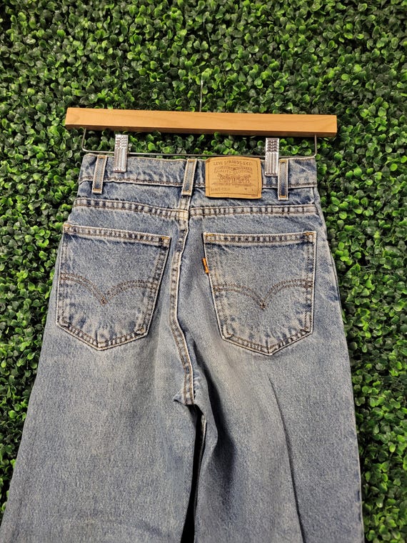 vtg LEVIS ORANGE TAB Women's Slim Jeans 14 // blue medium light wash slim fit straight leg retro rare vintage pants 90s denim cute comfy