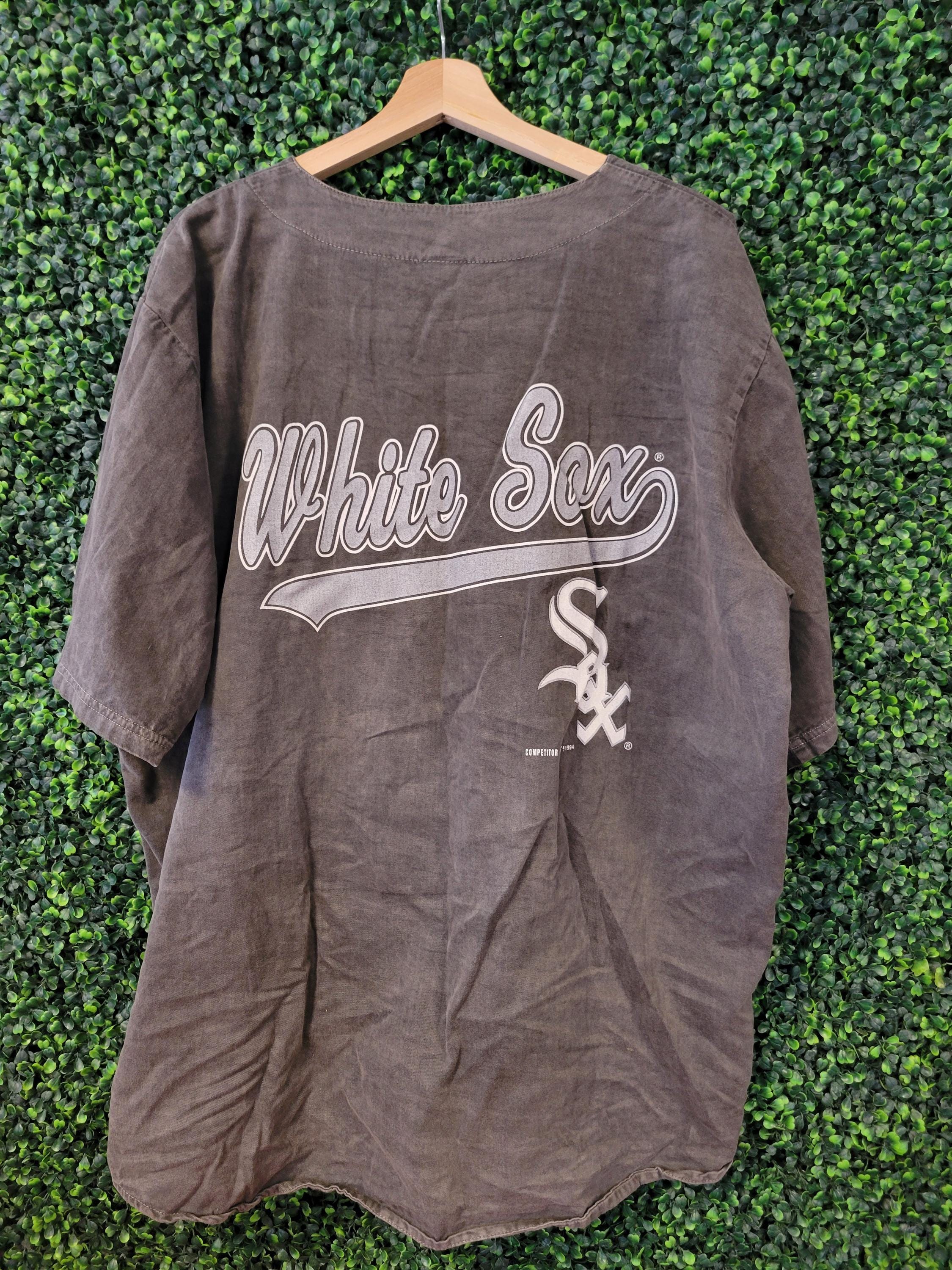 Vtg WHITE SOX BASEBALL Jersey Cotton Shirt // Faded Black 90s 1994