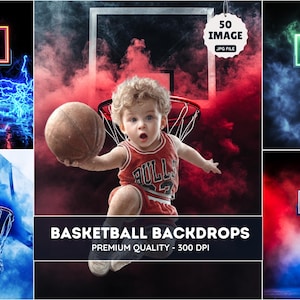 Basketball Digital Backdrops for Sports Photography, Basketball Background For Basketball Banner, School Sports, & Senior Portrait Photo