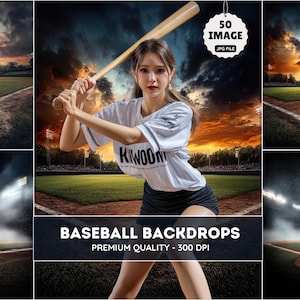 Sfondi digitali per campi da baseball: luci dello stadio, effetto fumo (JPG)