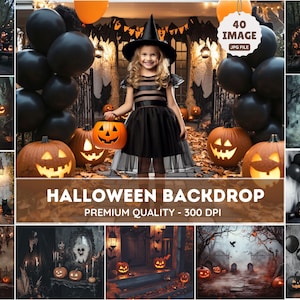 40 Halloween-achtergrond, gotische achtergrond, achtergrond spookachtig betoverd bos, uitnodiging Halloween