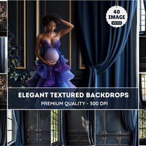 Elegant Black  Digital Photography Backdrop Feathers and Pampas Digital Background Modern Photography Backdrop Birthday, Anniversary