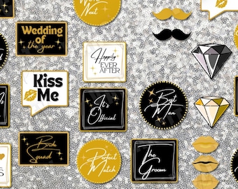 25 Wedding Photo Booth Instant Printable Props | DIY Wedding Props | Digital Wedding Props