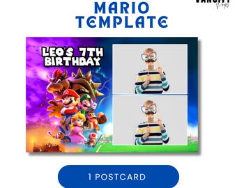 Videogame Theme Photobooth Template: PNG and PSD Postcard Size | plumbers | Kids Theme