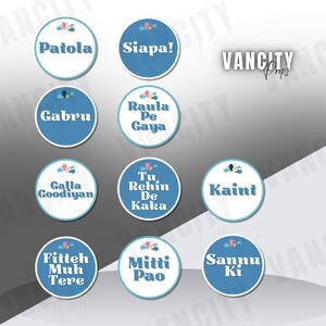 Punjabi Photobooth Props: Double-Sided PVC Signs, Punjabi Slang