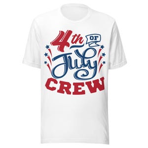 4th of July Crew Shirt Patriotic Family Matching Tee Independence Day Shirt USA July 4th Graphic T-Shirt Red White and Blue Outfit