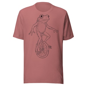 Frog on Unicycle T-Shirt, Funny Frog Shirt, Quirky Animal Tee, Meme Gift, Unicycle Rider Shirt, Frog Lover Gift, Weird Graphic Tee