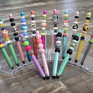 Beaded Stylus Pens | Cute Silicone Bead Pens | Fun Gifts for Coworkers, Teachers, Nurses | Touchscreen Stylus Pens