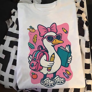Back To School PNG, First Day of School Sublimation, Cute Goose 1st Day Boy Girl PNG, School Shirt Digital Download