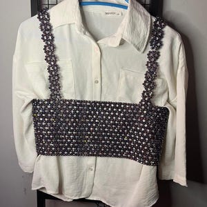 Kristall-Perlen-Crop-Top
