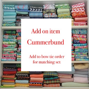 Custom Handmade Cummerbund: Match Bow Tie, Groom Wedding Accessory