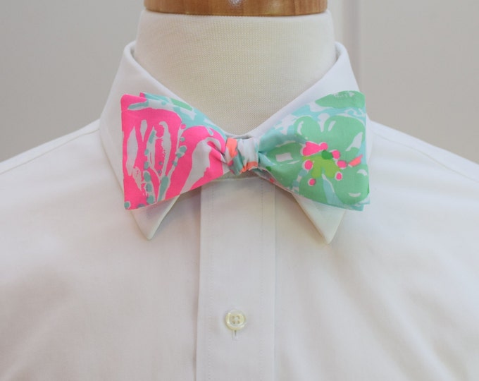 Bow Tie, neon hot pink/orange/mint/ bow tie, groom/groomsmen bow tie, wedding bow tie, abstract, floral, Kentucky Derby, prom/formals