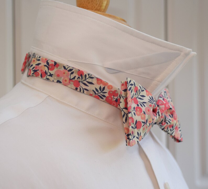 Men's Bow Tie Liberty of London Coral/blush/ivory/navy Etsy