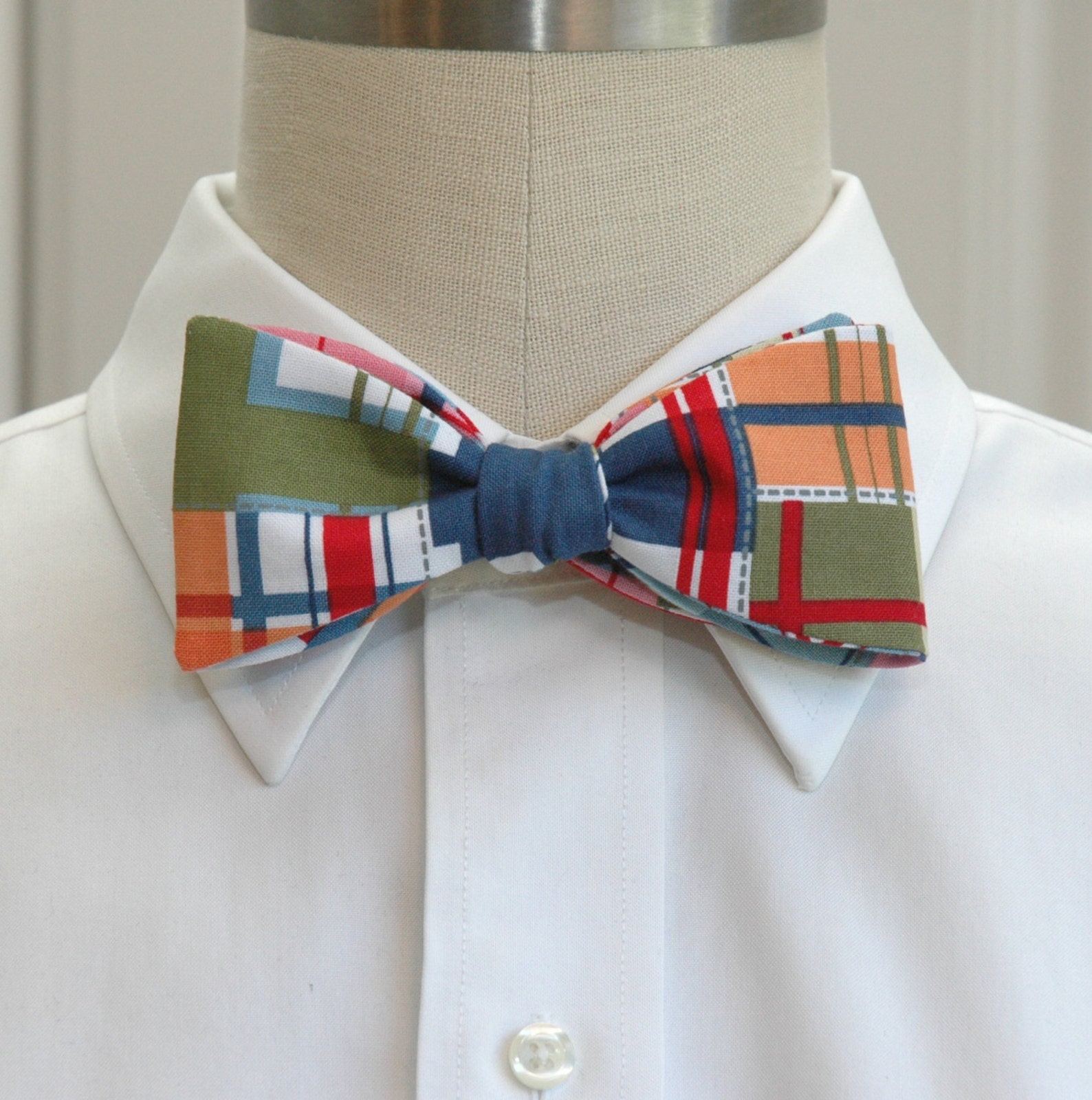 Bow Tie Multi Color Madras Plaid Pink Blue Plaid Bow Tie - Etsy