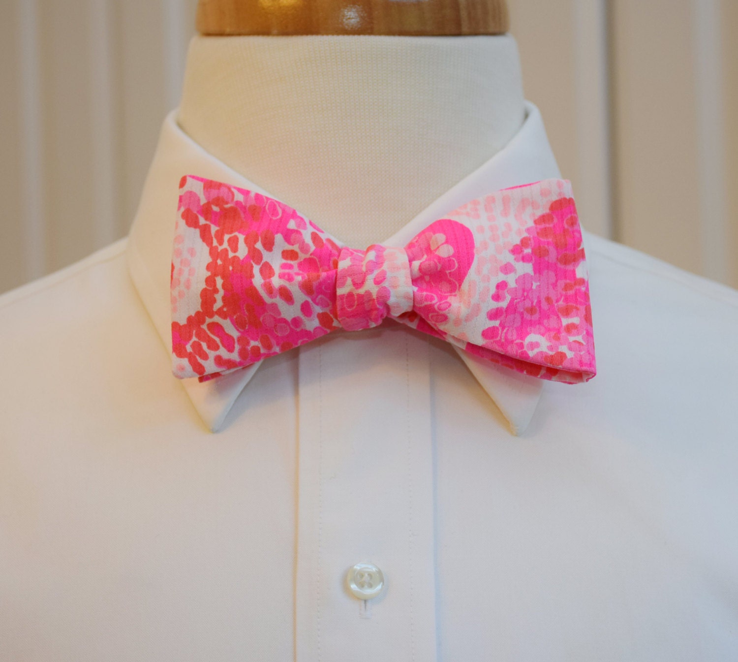 Men's Bow Tie, hot pink, blush, rose pink, abstract, groom bow tie