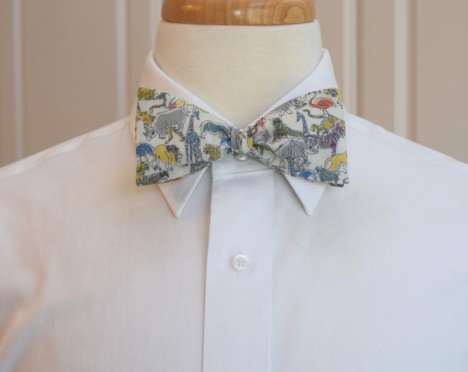 Bow Tie, Liberty London Safari animal print, animal bow tie, zoo wedding bow tie, animal lover gift, veterinarian gift, groomsmen gift