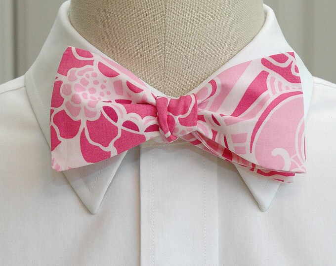 Bow Tie, pink, raspberry, paisley, floral, wedding bow tie, groom bow tie, groomsmen gift, prom/formals bow tie, pastels, Valentines