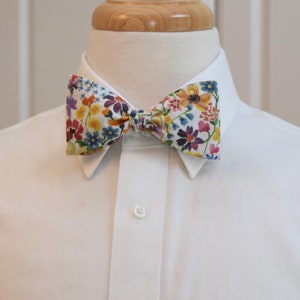 Bow Tie, Liberty of London, multi color floral Dreams of Summer print, groomsmen/groom bow tie, wedding bow tie, classic tux accessory