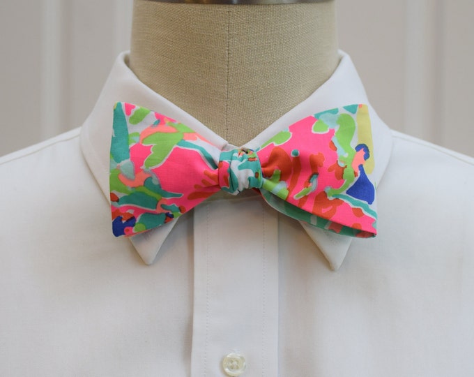 Bow Tie, tropical bright multi color, abstract bow tie, wedding bow tie, Kentucky Derby, preppy bow tie, groom/groomsman, Florida