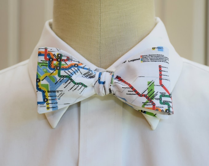 Bow Tie, Washington D.C. Metro map, political gift, Nation's capital gift, DC lover bow tie, subway map bow tie, wedding bow tie