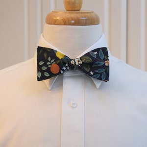 Citrus Grove Bow Tie: Rifle Paper Co. Floral, Navy Blue Self-Tie