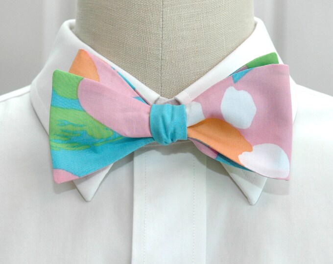 Bow Tie, turquoise, pink, green, coral, white, groomsmen/groom bow tie, wedding bow tie, prom/formals bow tie, Kentucky Derby bow tie