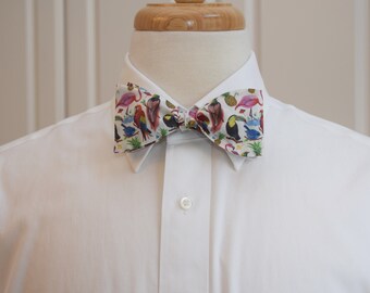 Liberty of London Bow Tie: Birds of Paradise Tropical Print