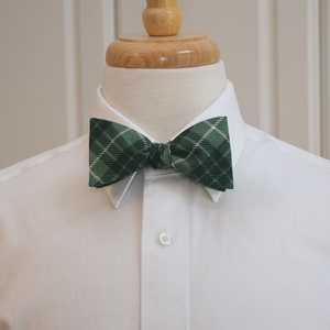 Bow Tie, green plaid, tartan bow tie, green/white bow tie, Irish plaid, spruce, hunter green, St Patrick's Day, Christmas, holiday, gift