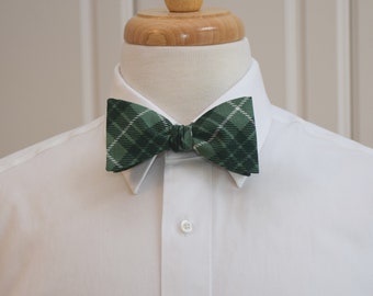 Bow Tie, green plaid, tartan bow tie, green/white bow tie, Irish plaid, spruce, hunter green, St Patrick's Day, Christmas, holiday, gift