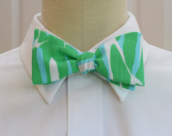 Bow Tie, aqua, green, waves, abstract, ocean, wedding, groom/groomsmen bow tie, prom/formals, Kentucky Derby, beach, destination