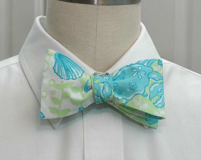 Bow Tie, aqua/lime, ocean, beach, wedding bow tie, groom/groomsmen bow tie, tux accessory, prom/formals, Florida, destination wedding