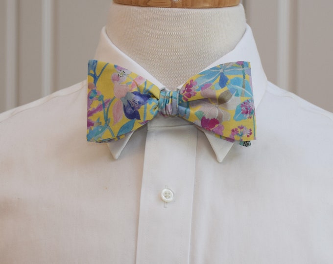 Bow Tie, Liberty of London, yellow, pink/blue/lilac floral Proposal, groomsmen/groom bow tie, wedding bow tie, spring, Easter, Derby